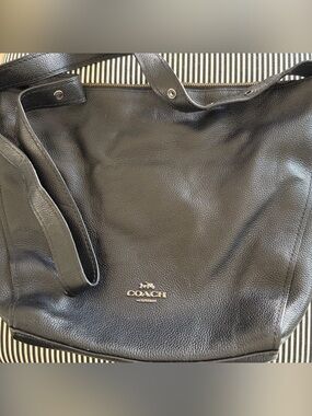 Coach Black Pebbled Leather Hobo Shoulder Bag